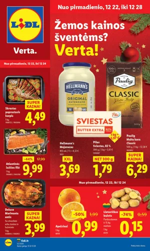 LIDL maisto akcijų leidinys nuo gruodžio 22 d.