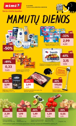 RIMI akcijų leidinys Nr. 36 nuo rugsėjo 2 d.