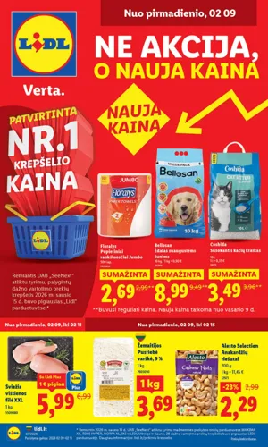 LIDL maisto akcijų leidinys nuo vasario 9 d.
