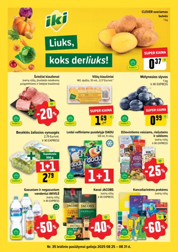 IKI akcijų leidinys "IKI Kaininis leidinys Nr. 35" nuo rugpjūčio 25 d.
