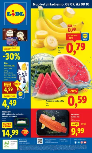 LIDL maisto akcijų leidinys nuo ketvirtadienio, rugpjūčio 7 d.