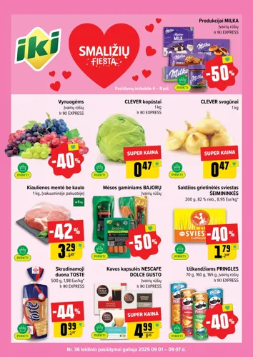 IKI akcijų leidinys "IKI Kaininis leidinys Nr. 36" nuo rugsėjo 1 d.