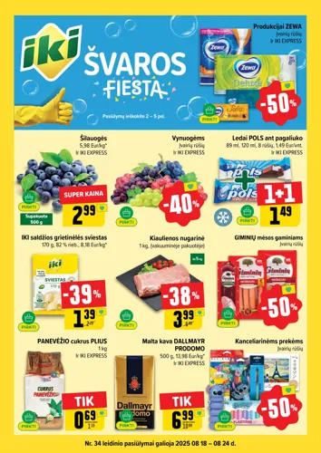 IKI akcijų leidinys "IKI Kaininis leidinys Nr. 34" nuo rugpjūčio 18 d.