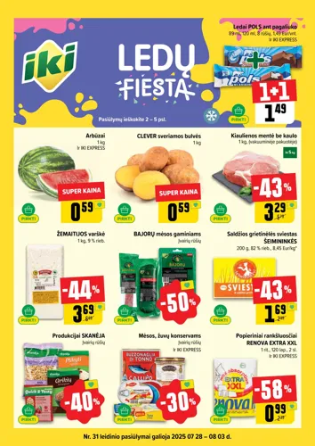 IKI akcijų leidinys "IKI Kaininis leidinys Nr. 31" nuo liepos 28 d.