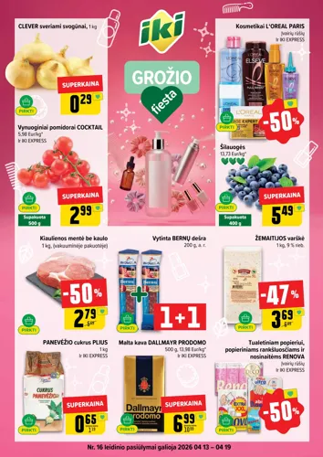 IKI akcijų leidinys "IKI Kainų leidinys Nr. 16" nuo balandžio 13 d.