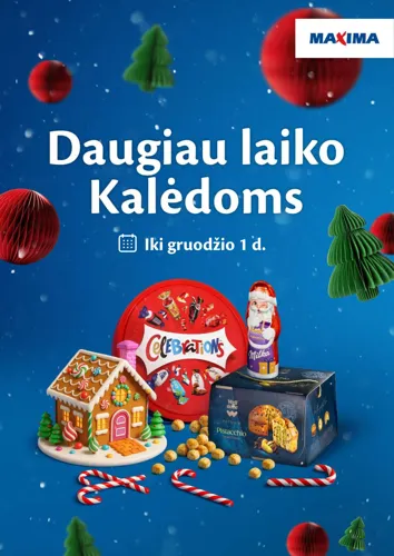 MAXIMA akcijų leidinys "Daugiau laiko Kalėdoms" nuo lapkričio 25 d.