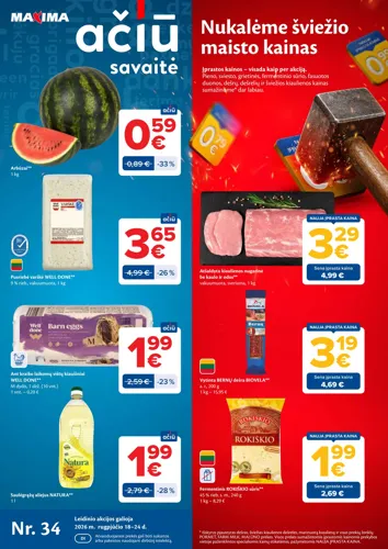 MAXIMA akcijų leidinys Nr. 34 nuo rugpjūčio 18 d.