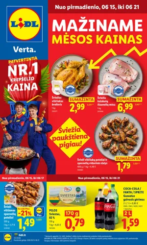LIDL maisto akcijų leidinys nuo birželio 15 d.