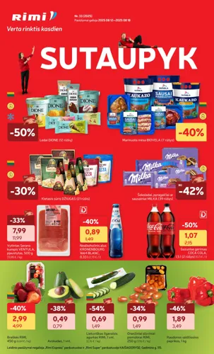 RIMI akcijų leidinys Nr. 33 nuo rugpjūčio 12 d.