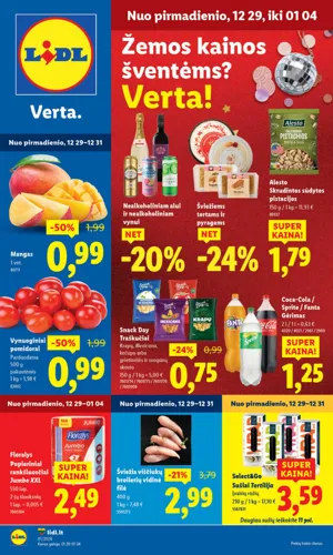 LIDL maisto akcijų leidinys nuo gruodžio 29 d.