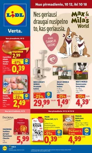 LIDL maisto akcijų leidinys nuo spalio 12 d.