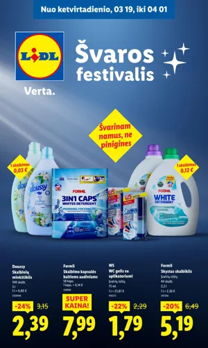 LIDL Švaros festivalis akcijų leidinys nuo kovo 19 d.