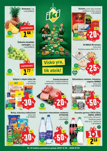 IKI akcijų leidinys Nr. 1 nuo gruodžio 29 d.