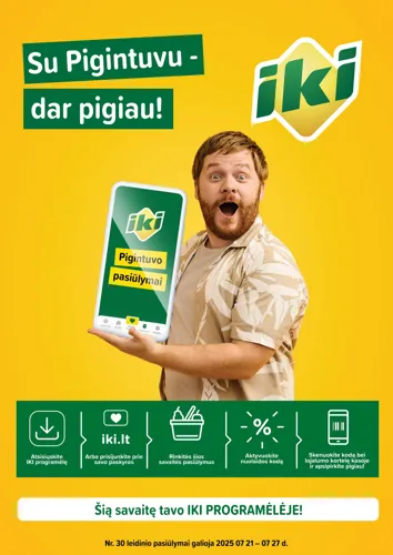 IKI akcijų leidinys "PIGINTUVO pasiūlymai Nr. 30" nuo liepos 21 d.