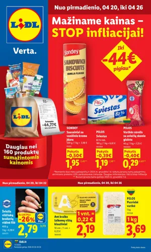 LIDL maisto akcijų leidinys nuo balandžio 20 d.