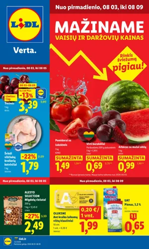 LIDL maisto akcijų leidinys nuo rugpjūčio 3 d.