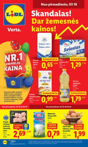 LIDL maisto akcijų leidinys nuo kovo 16 d.