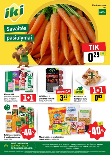 IKI akcijų leidinys "Specialūs pasiūlymai IKI parduotuvės klientams" nuo rugsėjo 21 d.