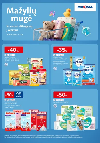 MAXIMA akcijų leidinys "Mažylių mugė" nuo sausio 7 d.