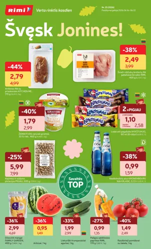 RIMI akcijų leidinys Nr. 25 nuo birželio 16 d.