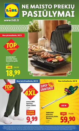 LIDL ne maisto prekių leidinys nuo rugpjūčio 11 d.