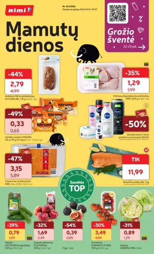 RIMI akcijų leidinys Nr. 36 nuo rugsėjo 1 d.
