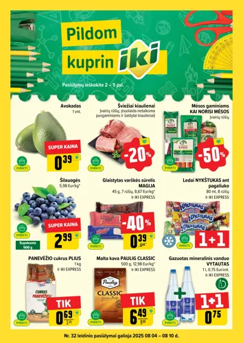 IKI akcijų leidinys "IKI Kaininis leidinys Nr. 32" nuo rugpjūčio 4 d.